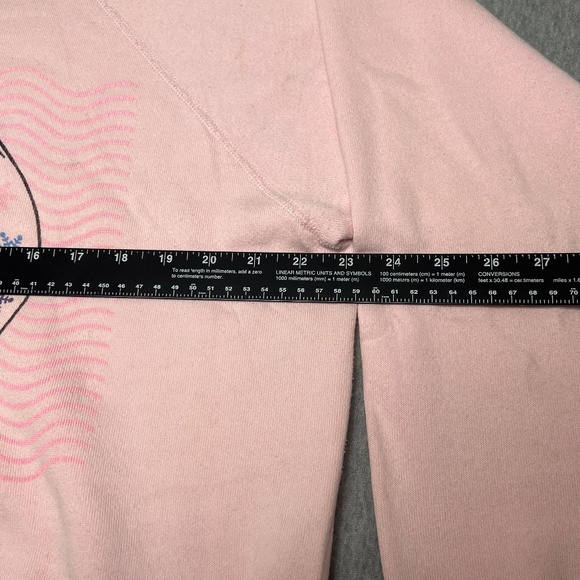 Vtg 1986 Hanes Ski Club Screen Print Pink Sweatshirt | Size XL | Made in USA - Picture 11 of 13